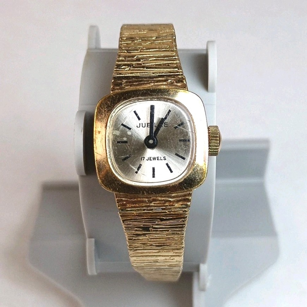 VTG Jubilee Gold Filled 17 Jewels Wind Up Ladies Watch Works Needs Maintenance